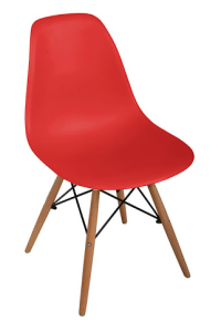 Cadeira Fixa Eiffel Madeira - Vermelha