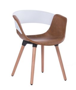 Cadeira fixa Design com Couro