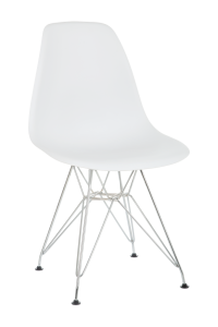 Cadeira Fixa Eiffel Cromada - Branca